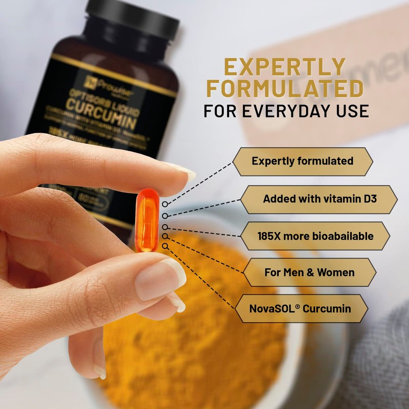 Optisorb Liquid Curcumin with Vitamin D - 60 Liqcaps |