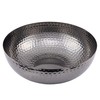 Creative Co-Op Round Hammered Metal Bowl, Oxidized Silver