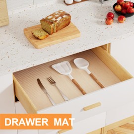 Clear Shelf Liners for Kitchen Cabinets - 10 Inch Wide Translucent Non-Adhesive Drawer Liner - Easy to Cut Waterproof Pantry Liner for Refrigerator 10 in x 33 FT