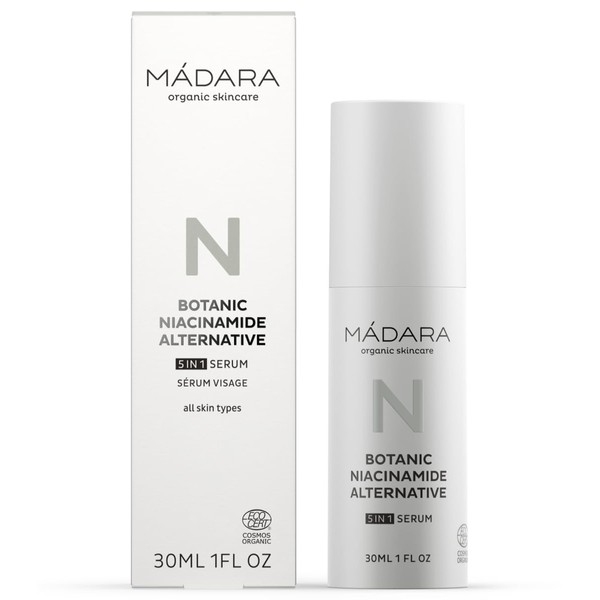MÁDARA Organic Skincare, Botanic Niacinamide Alternative 5-in-1 Serum, 30 ml, A Natural Niacinamide Alternative, Refines Skin, Brightening and Balancing