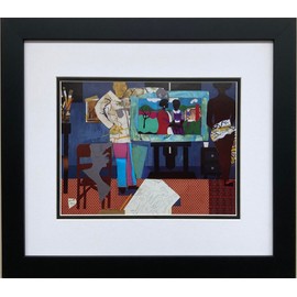 Romare Bearden Artist with Painting and Model 1981" CUSTOM FRAMED Black Art