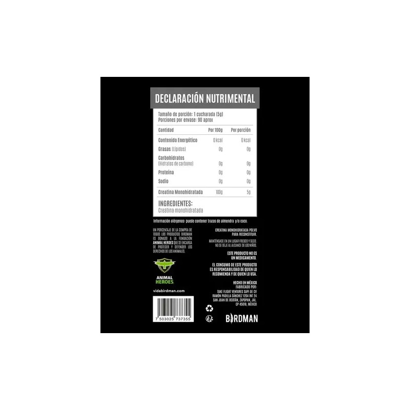 Suplemento Birdman Performance Creatina 450g Mercado Envios