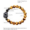 Jewever Tiger Eye with Black Obsidian Fox Bracelet for Women