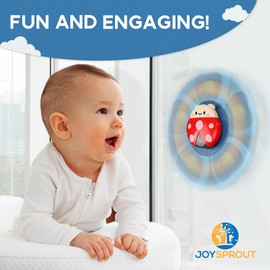 JoySprout Spinner Toys for Babies, 4pcs Baby Spinners with Suction Cups for Interactive Stimulation and Sensory Development, Window Spinners for Toddlers 1-3 for High Chair Toys and Bath Time