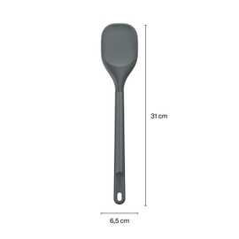 Zyliss E980220 Spoontula Large, Sustainable Wheatstraw/Silicone, Cooking Spoon/Spatula, Heat Resistant Silicone Head, Beluga Grey, 12.2" X 2.4", Dishwasher Safe, 5 Year Guarantee