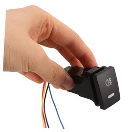 Mobestech Fog Light Switch Replacement Waterproof Push Button Switch for Compact Design with Wires for Easy Installation Vehicle Light Control