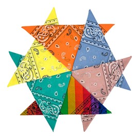 HankieWorld Bandanas 3 pack 22 inch Cotton Paisley Kerchiefs for Men and Women(US flag)