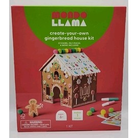 Mondo Llama Holiday  Create Your Own Gingerbread House Kit Kids Craft Set