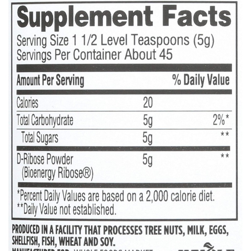 Whole Foods Market, D-Ribose, 8 Ounce