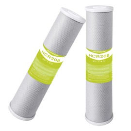 MewMore 5 Micron 4.5" x 20" Whole House Carbon Water Filter Cartridge, Activated Carbon Block CTO Filters, Universal Replacement for Any 20 inch Big Housings - Pack of 2