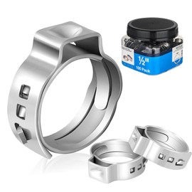200-PCs HeSun 1/2 Inch PEX Crimp Ring, Premium 304 Stainless Steel Pex Cinch Clamp Ring(CLAMP016-200)