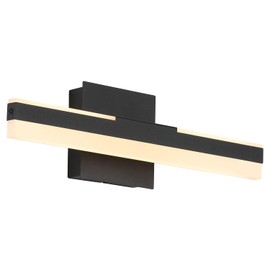 Joossnwell LED Vanity Light Matte Black Modern Bathroom Vanity Light Fixtures Wall Mount Bath Lights for Mirror Bar Lights Warm Light 14W 15.74 Inch Long 3000K