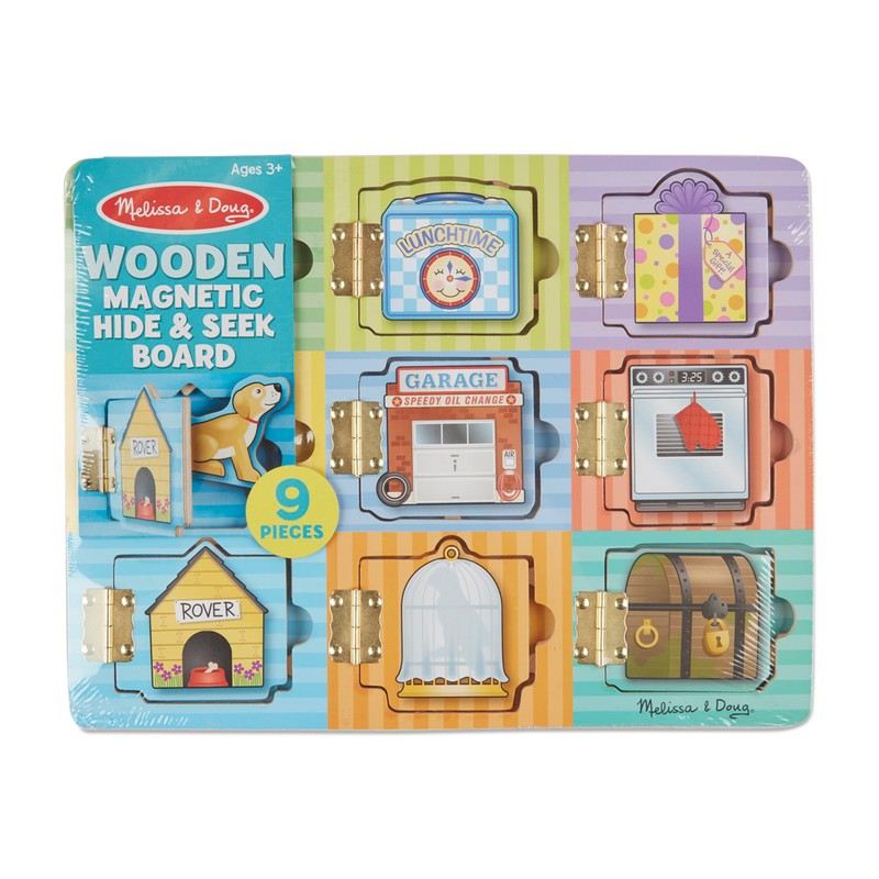 Melissa & Doug Wooden Hide & Seek Activity Board –