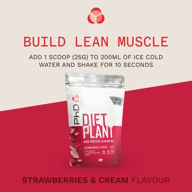PhD Nutrition Diet Plant, Vegan Protein Powder Plant Based, Strawberries