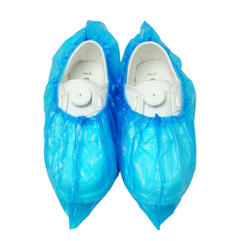 Disposable Polyethylene Shoe Cover, Blue, 100 Count WS6650
