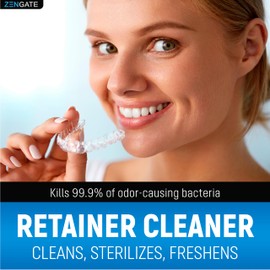 ZENGATE Retainer Cleaner Tablets - Quick 3-Minute Clean for Dentures, Mouth Guards, Aligners, and Night Guards - 120 Dental Cleansing Tablets - FSA HSA Approved Dental Appliance Cleanser