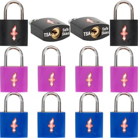 DWOYOW 12 Pack 11/12 in Wide TSA Suitcase Lock, Lock for Luggage,Lock for Suitcase Or Lock for Gun Case, Luggage Lock TSA Approved with Solid Brass with Color Shell 12/Black/Blue/Juice