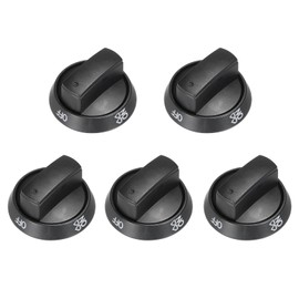 MECCANIXITY Stove Knob Replacement 41m x 24mm Cooktop Knob Burner Control Knobs with Base for Stove Oven Black 5 Pack