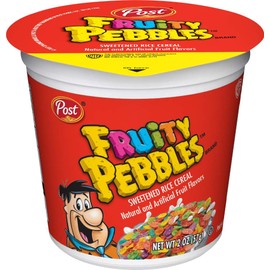 Post Fruity PEBBLES Breakfast Cereal, Portable Individual Cereal Cups To Go, Gluten Free Cereal, 2.0-Ounce (Pack of 12) (PP-GRCE33476)