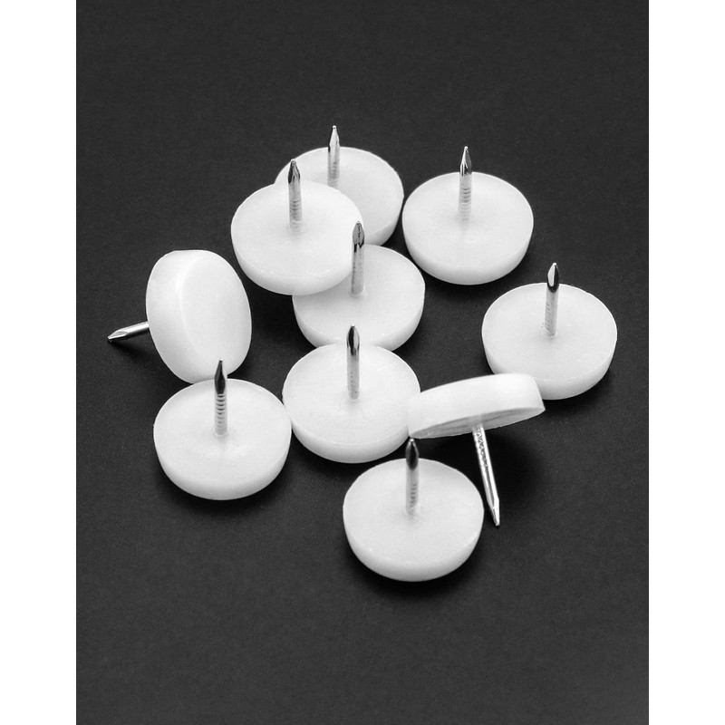 QWORK® 60Pcs Furniture Feet Nail, Ø20mm 5.5mm Thickness Nylon Chair
