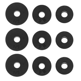 VGOL 40 Pieces 1/2 3/8 1/4 Tap Washers Replacement Mixed Rubber Faucet Washers Accessories for Drip Sink Bathroom Garden Faucets Black