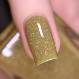 ILNP Morning Dew - Khaki Green Holographic Jelly Nail Polish