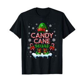 Candy Cane Squad Christmas Elf Costume Candies Lover Kids T-Shirt
