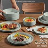 Onader Stoneware Dinnerware Sets, 8 Piece Plates and Bowls Dishes