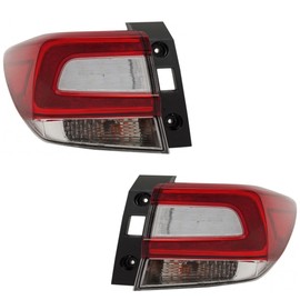For Subaru Impreza 2017 2018 2019 Tail Light Driver and Passenger Side Pair Outer | LED | Chrome Housing | Red/Clear Lens | Hybrid/Wagon | Replacement For SU2804109, SU2805109 | 84201FL03B, 84912FL05A