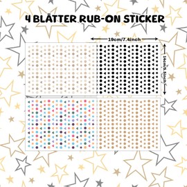 Hongma Rub On Sticker Approx. A5 19 x 14 cm Large Format Transfers 4 Pieces Sayings for Raysin for Keraflott Furniture Glass Wood DIY Decorative Rub On Foil Rubons Sticker (Star)
