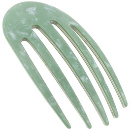 Camila Paris CP3411 French Hair Side Comb Small Rounded, Green, Handmade French Twist Hair Combs, Strong Hold Hair Clips for Women Bun Chignon, No Slip Styling Girls Hair Accessories Made in France