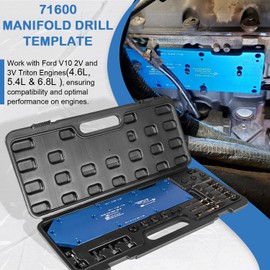 71600 Manifold Drill Template for FORD 4.6L, 5.4L & 6.8L V10 2 Valve and 3 Valve Triton Engines, Remove Broken Exhaust Manifold Bolts