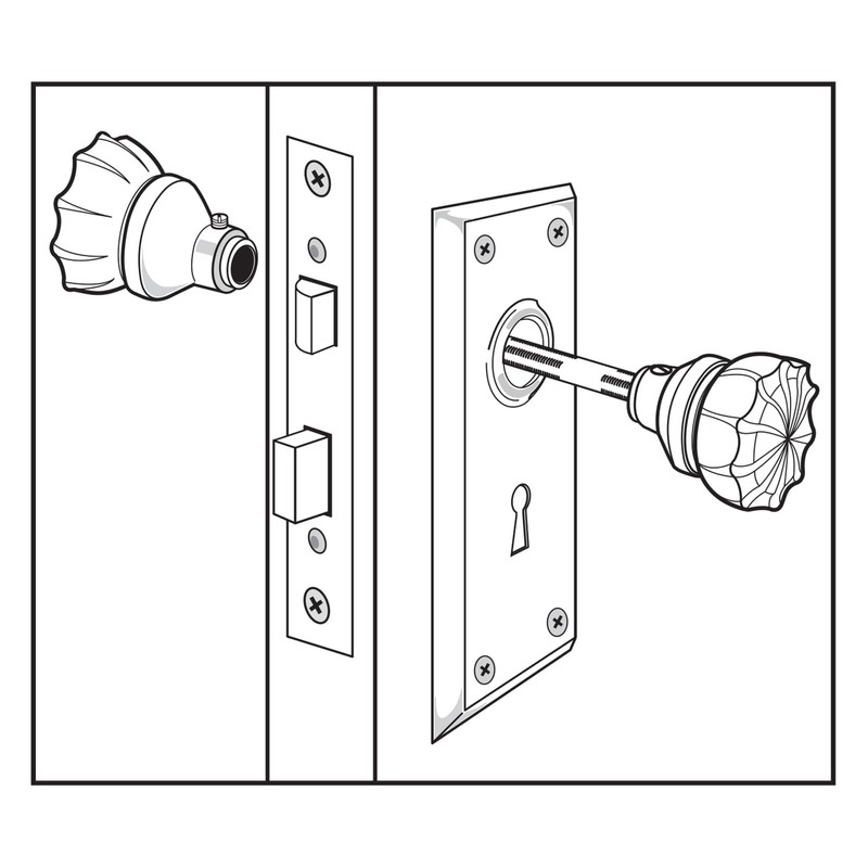 Prime-Line E 2294 Vintage Style Indoor Mortise Lock Assembly Kit