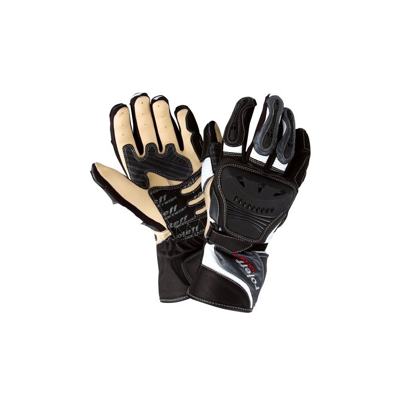 Roleff Racewear Lederhandschuhe, Schwarz/Grau, Größe XXL