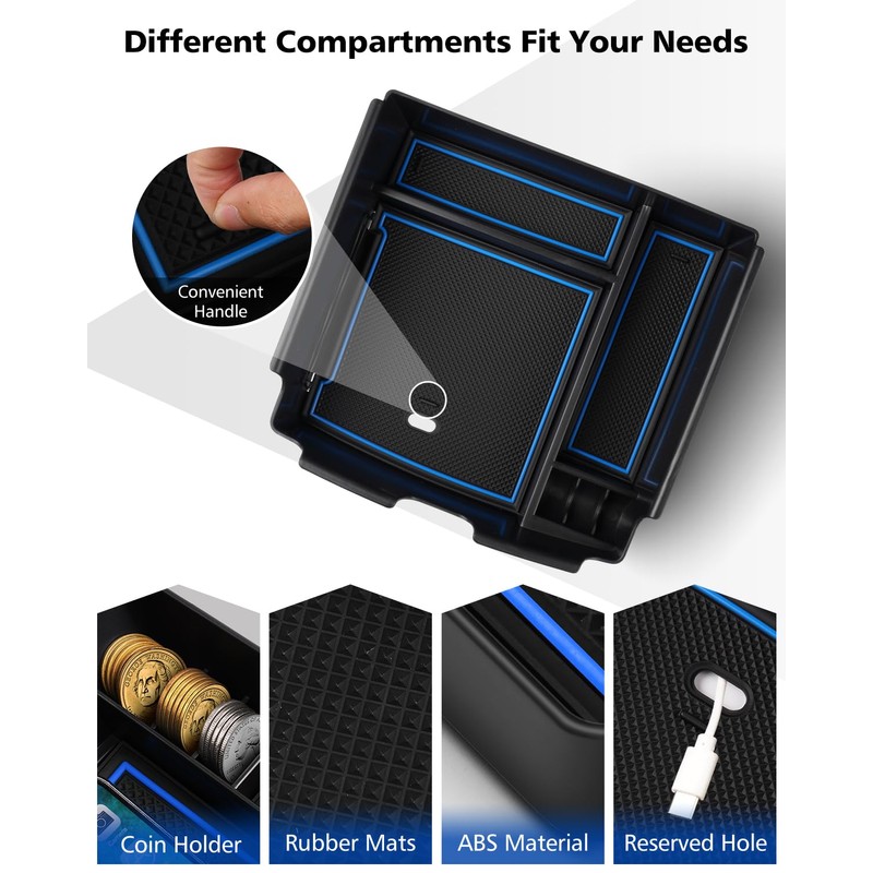 FIILINES Center Console Organizer for Kia Carnival MPV 2022-2025, ABS