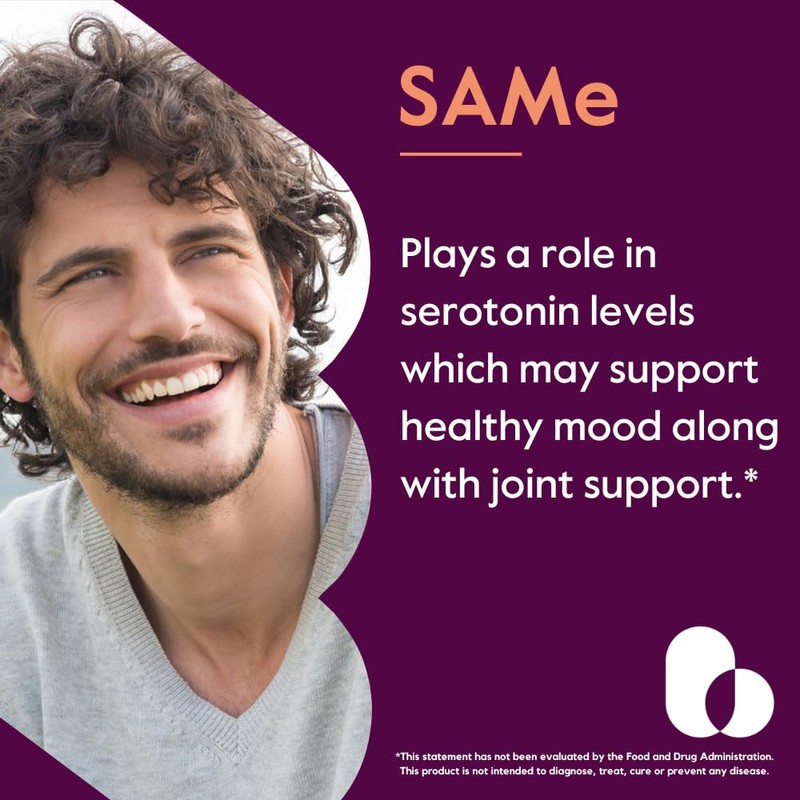 BESTVITE SAM-e 200mg (60 Tablets) (1-Pack) Premium Ingredient from Italy.