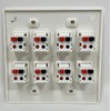 RiteAV 8 Port Speaker Jack Dual Gang Wall Plate for