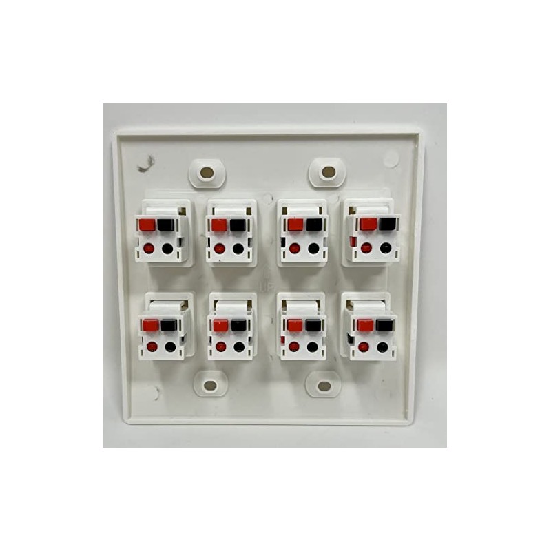 RiteAV 8 Port Speaker Jack Dual Gang Wall Plate for