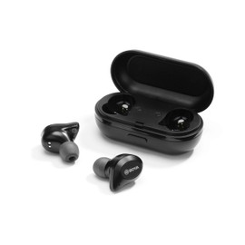 Boya Wireless Headphones - Bluetooth 5.0 Headphones - 6H Playtime Deep Bass - Stereo Sound True Wireless Earphones - Portable Charging Case - Black Earbuds