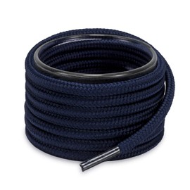 Shoemate Solid Color Round Shoe Laces for Sneakers, Boots and Athletic Shoes, Shoe Strings, Navy, 48"(122cm) 7-ZangLan ROD-122-7