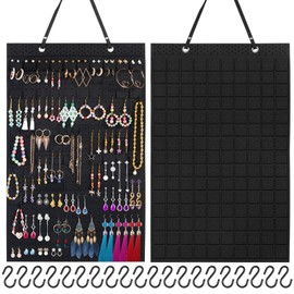 Caffox Hanging Earring Holder, Large Earring Organizer with 20Pcs Extra Hooks for Earrings, Necklaces, Bracelets, Jewelry and Sunglasses, Wall Earring Display for Home, Holds Up To 300 Pairs