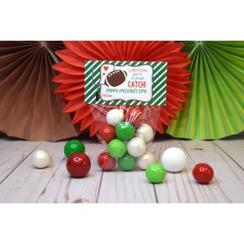 Amanda Creation Great Catch Football Themed Happy Valentine's Day Bag Toppers for Party Favor Treat Bags, Set of 20 Bag Toppers With 20 Self-Adhesive Bags Also Included