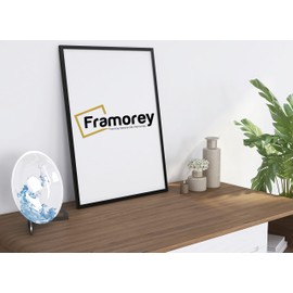 FRAMOREY Thin Mat A5 Size White Frame - Black A5 Photo Frame - A5 Picture Frame - 210 x 148mm Poster Frame - Portrait & Landscape - Wall & Stand Display Frames