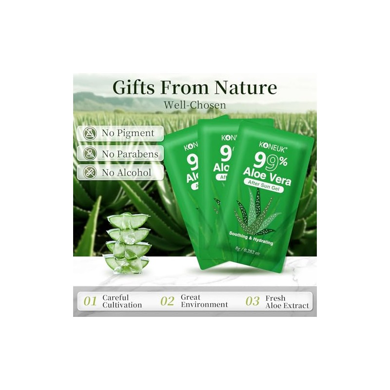30 Pack Aloe Vera Gel - 99% Pure & Soothing