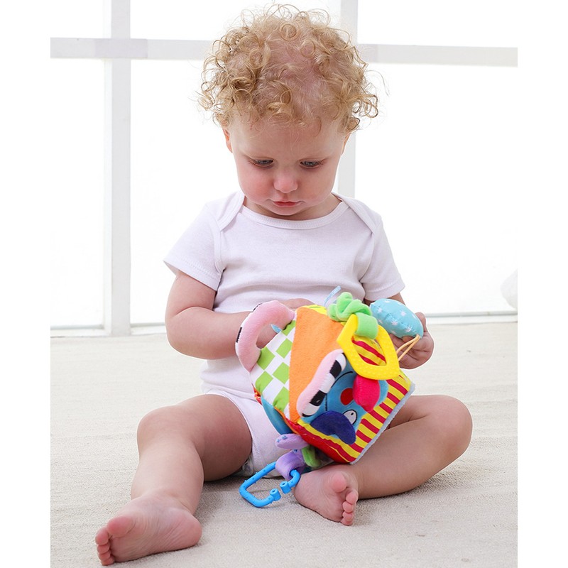 Baby Kids Toys Cartoon Cube Rattle Teether Toys Cubes for