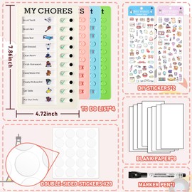 UPINS 4Pcs Chore Chart for Kids Multiple Kids, Daily Chore Board Checklist Board to Do List for Family Adults, Visual Schedules and Planning Board, Routine Chart for Home Office School