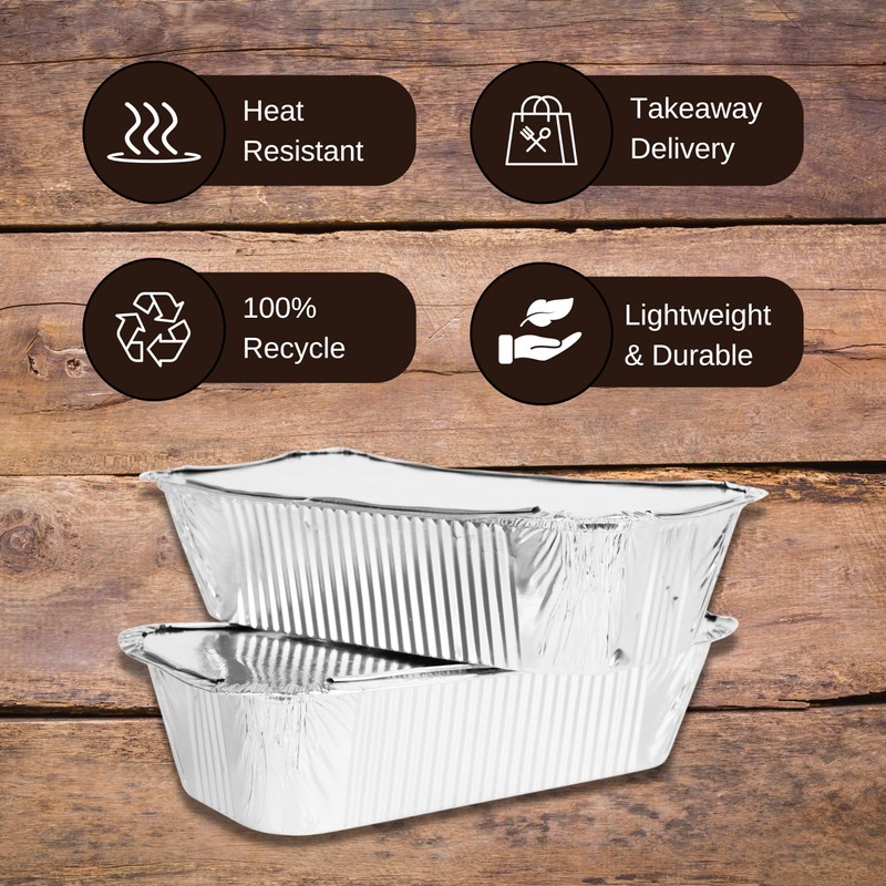 Homeshopa Foil Container With Lids, 20 Pack Large Durable Sturdy