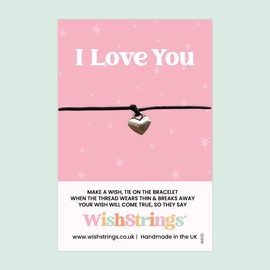 WishStrings ‘I Love You’ Wish Bracelet | Romantic Gift for Couples, Girlfriend & Wife | Cute Sentimental Keepsake | Small Gift for Greeting Cards | Thoughtful Love Token