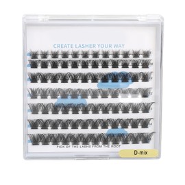 84 Clusters Individual Eyelash Extensions 8/10/12/14/16mm D Curl Fluffy Eyelash Clusters Mixed for Makeup