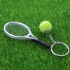 Kisangel Mini Tennis Racket Keychain Key Ring Decorative Tennis Ball